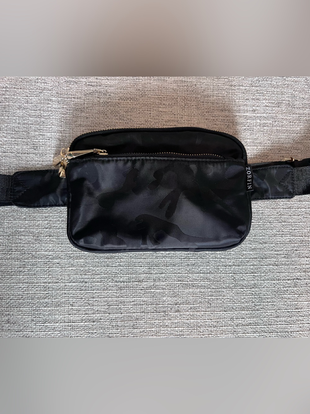 Zorfin Black Camouflage Waist Bag